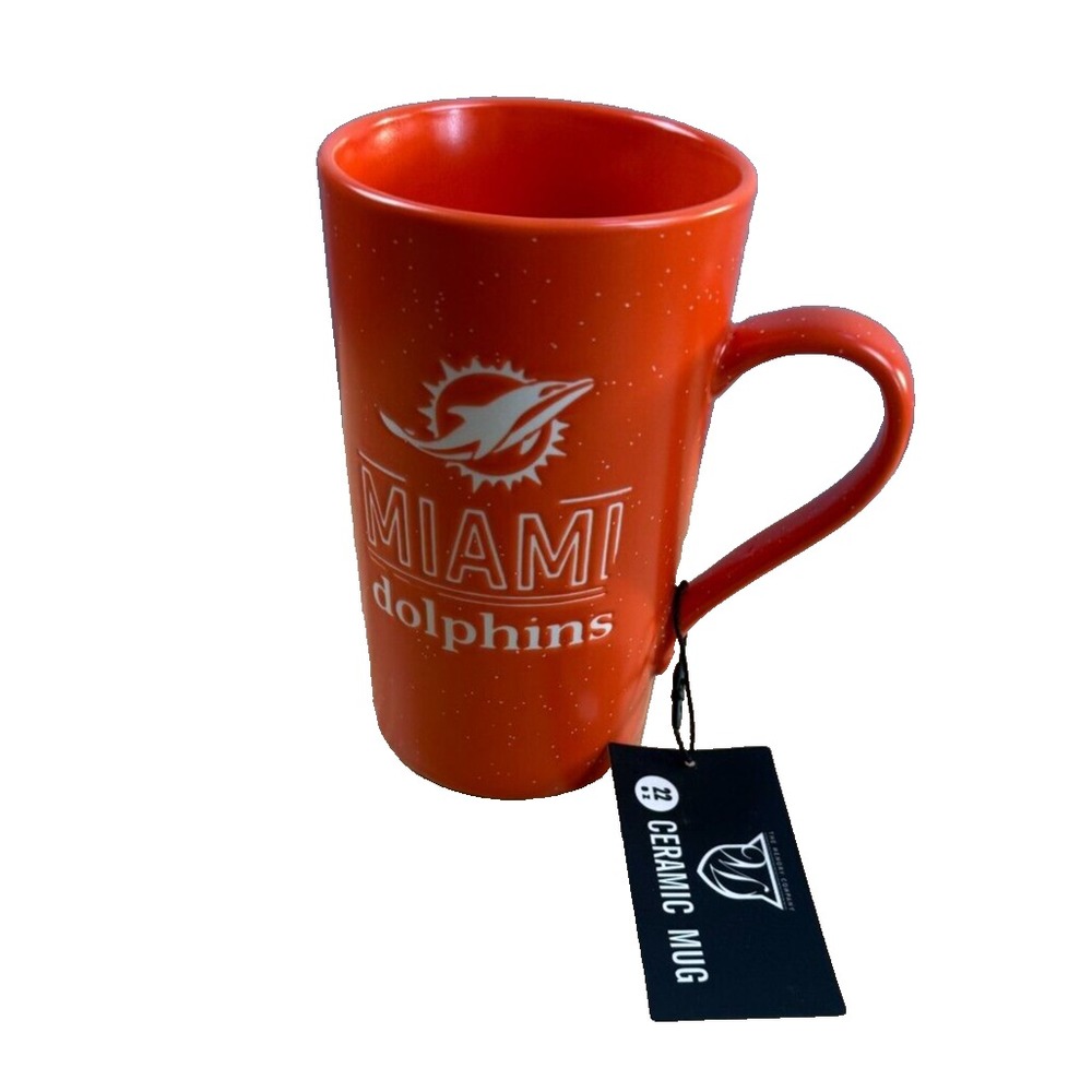Miami Dolphins 22 oz Orange Ceramic Mug The Memory Company NFL Logo